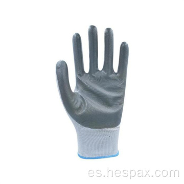 Guantes de seguridad de nitrilo liso anti-aceite de servicio pesado de Hespax